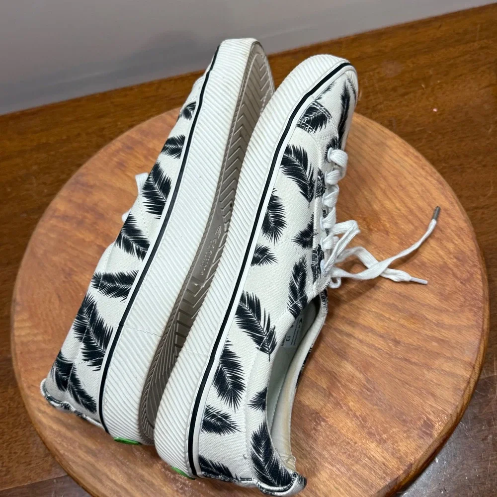 CARIUMA Sneakers Palm Leaf Print Lace Up Low Top Canvas Shoes men 11.5 Women 13‎